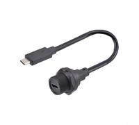 Waterproof for usb-c Male Cable, 1M Threaded Locking Industrial Connector | Brass Contacts, PA66 Housing, IP-rated Waterproof, -40°C To 105°C, For Marine, Agriculture, 5G, LED
