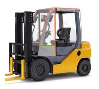 Waterproof Forklift Enclosure Cover, 600D Oxford Cloth with EVA Clear Windows, Fits All Forklifts Up to 6000Lb, with Door Zipper, Reflective Strips for Sun Snow Rain Dust Protection