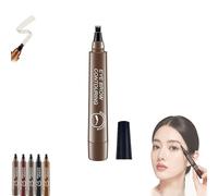 Waterproof Four Tip Beard and Eyebrow Pen,Unsex 4 Points Multi Use Eyebrow Pen,Smudge-Proof Liquid Brow Pencil for Natural Hair-Like Strokes Long Lasting,3D Micro-Fork 4-Tip Microblading BrowPen (#1)