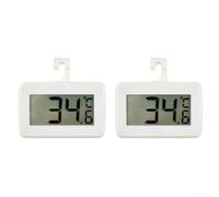 Waterproof Fridge Thermometer 2pcs, Magnetic Hook Temperature Gauge, Refrigerator Thermometer for Food Storage Temperature Monitoring(White Poster)