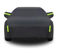 Waterproof Full Car Cover for BMW 5 Series E28 1981-2003, Windproof Dustproof Scratch Resistant Dustproof Car Cover With Zipper Door and Windproof Strap, B/Black
