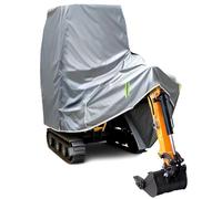 Waterproof Full Cover for Mini Excavator, All Round Protection, Scratch-Resistant, Waterproof, UV-Resistant, Protective Cover for Mini Excavator 800kg to 1600kg, Gray