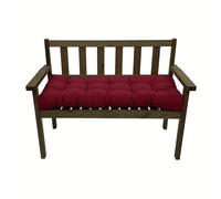 Waterproof Garden Bench Cushion 2/3 Seater, 120cm Rectangular Cotton Pad with Ties, 8cm Thick Outdoor Patio Lounger Cushion - Burgundy, 120x50x8 cm for Comfort and Style