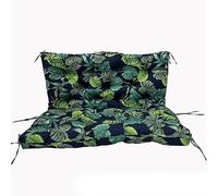 Waterproof Garden Bench Cushions with Backrest 8cm Thick Replacement Seat Pads for 2 or 3 Seater Hollywood Swing Outdoor Use Leaf Design 3120 x 100cm
