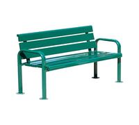Waterproof Garden Bench - Ergonomic Outdoor Patio Bench with Galvanized Steel Frame, Comfortable Backrest & Armrests for Community Areas, Front Porch & Shopping Mall