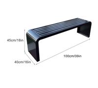 Waterproof Garden Bench Metal Outdoor Seating for 2 with Curved Design Galvanized Steel Frame Red 100 cm / 39 InchesDurable & Stylish Patio Furniture