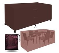 Waterproof Garden Furniture Cover 190x125x80cm Heavy Duty 420D Rectangular Day Bed Cover Rip Proof Oxford Fabric with Waterproof Tape & Hidden Air Vent - Brown