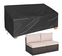 Waterproof Garden Furniture Cover for 2/3/4 Seat Sofa UV Resistant Windproof Dustproof Oxford Fabric Outdoor Couch Protector Black Garden Sofa Cover