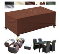 Waterproof Garden Furniture Cover Outdoor Table & Chair Protector Patio Oxford Fabric 420D Brown 140x140x90cmDurable Weatherproof Protection for Your Garden