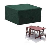 Waterproof Garden Furniture Covers 2x1x0.8m Rectangular Patio Table & Chair Set Cover Windproof Sun Protection Anti Aging Tarpaulin Customizable Green