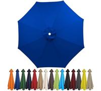 Waterproof Garden Parasol Umbrella 4m/3.5m/3.0m/2.7m/2.5m/2.3m/2m - Patio Outdoor Sun Shade Canopy For Beach, Pool, Lawn, Backyard & Deck - 6/8 Arms Blue 8ribs:2.5M/8.2ft