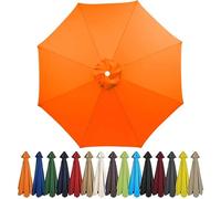 Waterproof Garden Parasol Umbrella 4m/3.5m/3.0m/2.7m/2.5m/2.3m/2m - Patio Outdoor Sun Shade Canopy For Beach, Pool, Lawn, Backyard & Deck - 6/8 Arms Orange 6ribs:2.7M/8.8ft