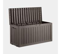 VonHaus Garden Storage Box - Outdoor Utility Chest Organiser - Weatherproof Plastic, Lockable Lid, Carry Handles, Compact & Portable - For Garden, Patio, Balcony, Decking - Grey (270L)