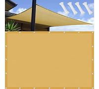 Waterproof Garden Sun Sail Canopy 1x1.2m - PES Polyester Outdoor e with 4 x 1.5m Ropes for Patio, Backyard & Garden - Cream Color