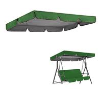 Waterproof Garden Swing Canopy - Universal Replacement Roof for 3-Seat Swing, UV Protect 210D Fabric, Dark Green, 249x185x18cm, Outdoor Fur Cover for Patio and Yard