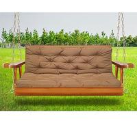 Waterproof Garden Swing Chair Cushions for 2-3 Person Bench Comfortable Backrest Replacement Pads for Outdoor Patio & Porch Light Brown (47.2x39.4in)