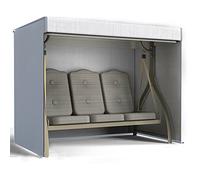 Waterproof Garden Swing Cover 2/3 Seater Chair Covers with Zipper & Drawstring Dustproof Protection for Outdoor Swing Chairs Silver 190x71x117CM