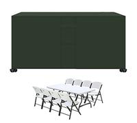 Waterproof Garden Table Cover 200x200x80cm -420D Oxford Fabric Rectangular Outdoor Furniture Protector with Thickened Handles for Table & Chairs - Brown