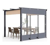 Waterproof Gazebo Tarpaulin Side Panels, Clear Pvc Outdoor Tarp Curtains, Pergola Porch Patio Carport Side Panels, Transparent Weatherproof Tarpaulin With Eyelets,LxH-2.5x2.5m/8.2 * 8.2ft