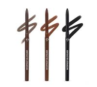 Waterproof Gel Eyeliner Pencil Set - 3 Shades Dark Brown Medium Brown Black For Precise Long-Lasting Smudge-Resistant Eye Makeup, Fine Point Tip, High Pigmentation, Ideal for Oily Eyelids