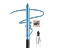 Waterproof Glitter Eyeshadow Stick In Pearlescent Teal Metallic Shade - Creamy Smudge-Resistant Twist-Up Eyeshadow Pen With Built-In Sharpener For Long-Lasting Shimmer Eye Makeup