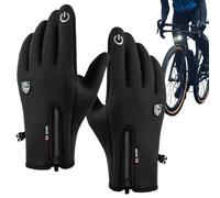Waterproof Gloves with Cold Protection - Fingerless 2-Way Mittens, Brushed Lining, Warm Velvet Gloves, Compatible with Smartphones, Non-Slip, for Winter, Work, Cycling, Fishing
