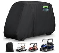Waterproof Golf Cart Cover 2 Passenger for Yamaha/E-Z-Go/Club Car/Evolution/Tomberlin/ICON/Star EV, Heavy Duty Sun Rain Dust Protection 2 Seater Golf Cart Cover with Soft Cotton Lining & Door Zipper-S