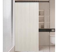 Waterproof Gray Linen Shower Curtain - Anti-Mold, Foldable, Easy-Clean with Hooks for Bathtub - 180x150cm, Ideal Bathroom Decor for Hygiene & Style