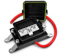 Waterproof Ground Power Distribution Terminal Block Battery Bus Bar [Max. 300V AC/48V DC] [IP65] [Positive/Negative] Insulated Busbar for 12V Automotive Auto Vehicle Marine Car Trailer RV Boat