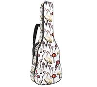 Waterproof Guitar Gig Bag with Zipper Soft for Bass Guitar Acoustic and Classical Folk Electric Guitar Hand Painted Wild Mushroom