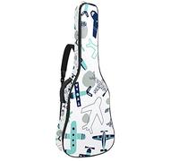 Waterproof Guitar Gig Bag with Zipper Soft for Bass Guitar Acoustic and Classical Folk Electric Guitar Blue Grey Various Planes