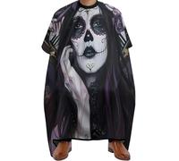 Waterproof Hair Cape, Day of The Dead Skull With Time, Barber Hairdresser Capes Unisex Hair Dye Cape for Styling Women Coloring
