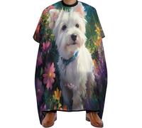 Waterproof Hair Cutting Cape, West Highland Terrier in The Garden, Barber Hairdresser Capes Unisex Salon Cape for Coloring Styling Men
