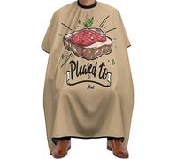 Waterproof Hairdressing Cape, Pleased to Meat Funny, Barber Haircut Capes Professional Hair Cape for Salons Coloring Styling