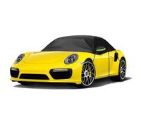 Waterproof Half Car Cover Compatible with Porsche 911/996/997 Carrera 4S/Turbo/GT3/GTS 1999-2025, Anti UV Sun Rain Dust All Weather Car Windshield Snow Cover with Windproof Strap and Metal Hooks