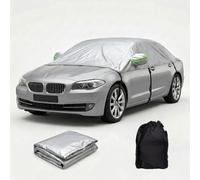 Waterproof Half Car Cover Replacement Custom for Ford Mustang 2-door Fastback 1971-1973, 210D Oxford cloth UV Sun Rain & Straps Elastic band Fits(Silver)