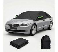 Waterproof Half Car Cover Replacement Custom for Space Star 5-door Hatchback 2016-2020, 210D Oxford cloth UV Sun Rain & Straps Elastic band Fits(Black)