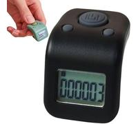 Waterproof Handheld Tally Counter, 6 Digits Number Count Clickers Counter, Rechargeable Finger Counter, Hand Digital Counters Clickers Pitches Counter, Lap Counter with LED (black)