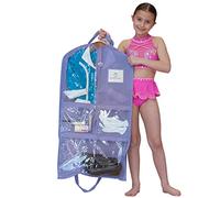Waterproof Hanging Garment Bag 35 inch Clothes Bag with Gusset, 5 Pockets & Side Zip for Dance Costumes, Theatre, Beauty Pageants & More. Best for younger performers with small costume pieces.