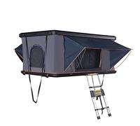 Waterproof Hard Shell Roof Tent 2.1m/6.9ft, SUV Camping Rooftop Tent with Retractable Ladder and Solar Emergency Light, Sunroof Tent for Overland SUV, Truck, Vans