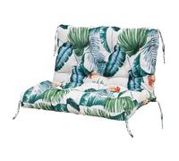 Waterproof Hawaiian Outdoor Swing Bench Cushions with Backs & Ties - Comfortable Easy to Clean Garden Furniture Cushions 150x100x10CM