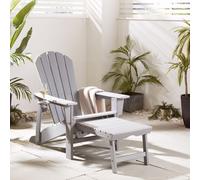 Grey Adirondack Garden Chair with Footstool