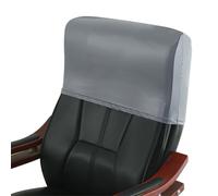Waterproof Headrest Covers for Office Chairs, Stretchable PU Leather, High-Back Computer Chair Accessories, Recliner Furniture, 2-Pack, Light Gray