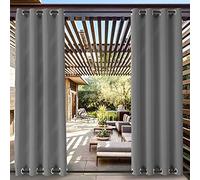 Waterproof HeatInsulated Outdoor Curtain with Grommets Windproof Pavilion Drapes Light Grey 1 Panel 84cm W x 72cm H Ideal for Privacy and Sun Protection