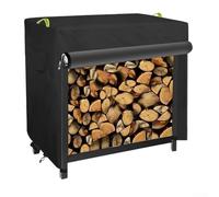 Waterproof Heavy Duty Firewood Rack Cover with Adjustable Buckle Strap Closures for Secure Outdoor Logs Holder Protection (125 * 65 * 110cm)
