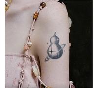 Waterproof Herbal Temporary Tattoos For Men, Chinese Style Ink Painting Gourd Star Beach Stickers, Long-lasting 2 Weeks, Fake Tattoos