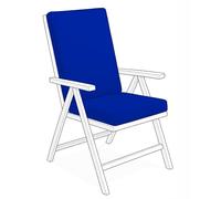 Waterproof High Back Chair Cushion 96x41x5cm for Garden, Patio Chairs. Loungers, Recliner, Relaxer Durable & Comfy Seat Pads for Indoor/Outdoor Use, Foldable Seating Cushions (Royal Blue)