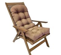 Waterproof High Back Garden Chair Cushion - Fade-Resistant Seat Pad for Indoor/Outdoor Rattan & Patio Rocking Chairs, Comfortable Brown Cushion