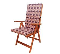 Waterproof High Back Garden Chair Cushions with Ties - Brown Morocco Print | Outdoor Seat Pads 120 x 45 x 4cm - Outdoor Cushions for Garden Furniture, Recliners, Loungers - Removable Washable Cover