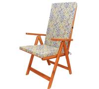 Waterproof High Back Garden Chair Cushions with Ties - Green Geometric Print | Outdoor Seat Pads 120 x 45 x 4cm - Outdoor Cushions for Garden Furniture, Recliners, Loungers - Removable Washable Cover